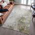 8' X 10' Wheat Ivory And Taupe Abstract Washable Area Rug With UV Protection