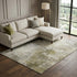 8' X 10' Wheat Ivory And Taupe Abstract Washable Area Rug With UV Protection