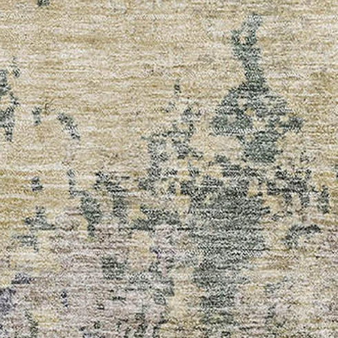 5' X 8' Beige Blue And Gray Abstract Washable Area Rug With UV Protection