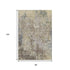 8' X 10' Beige Blue And Gray Abstract Washable Area Rug With UV Protection