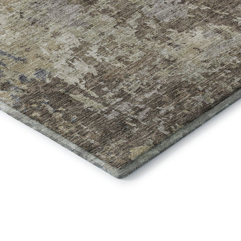 8' X 10' Beige Blue And Gray Abstract Washable Area Rug With UV Protection