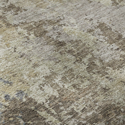 8' X 10' Beige Blue And Gray Abstract Washable Area Rug With UV Protection