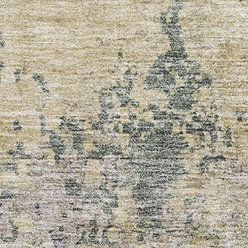 8' X 10' Beige Blue And Gray Abstract Washable Area Rug With UV Protection