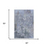 5' X 8' Blue And Gray Abstract Washable Area Rug With UV Protection