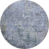 8' Blue And Gray Abstract Washable Round Rug With UV Protection