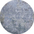8' Blue And Gray Abstract Washable Round Rug With UV Protection