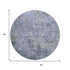8' Blue And Gray Abstract Washable Round Rug With UV Protection