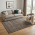 5' X 8' Coffee And Beige Geometric Washable Area Rug With UV Protection