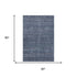 5' X 8' Navy Blue And Beige Geometric Washable Area Rug With UV Protection