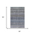 5' X 8' Blue And Gray Striped Washable Area Rug With UV Protection