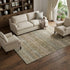 8' X 10' Copper Gray And Beige Striped Washable Area Rug With UV Protection