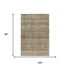 8' X 10' Copper Gray And Beige Striped Washable Area Rug With UV Protection