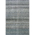 8' X 10' Blue Gray And Beige Striped Washable Area Rug With UV Protection