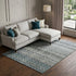 8' X 10' Blue Gray And Beige Striped Washable Area Rug With UV Protection