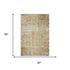 5' X 8' Gold Ivory And Beige Geometric Washable Area Rug With UV Protection