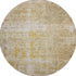 8' Gold Ivory And Beige Geometric Washable Round Rug With UV Protection