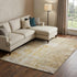 8' X 10' Gold Ivory And Beige Geometric Washable Area Rug With UV Protection