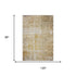 8' X 10' Gold Ivory And Beige Geometric Washable Area Rug With UV Protection