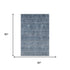 5' X 8' Blue And Silver Abstract Washable Area Rug With UV Protection
