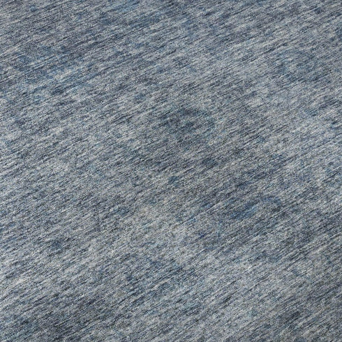 5' X 8' Blue And Silver Abstract Washable Area Rug With UV Protection