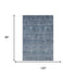 8' X 10' Blue And Silver Abstract Washable Area Rug With UV Protection