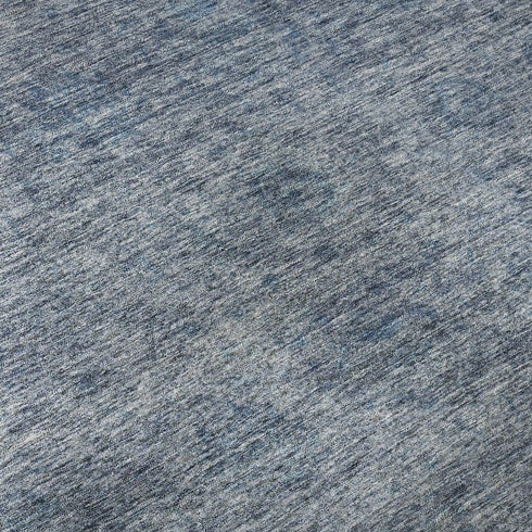 8' X 10' Blue And Silver Abstract Washable Area Rug With UV Protection