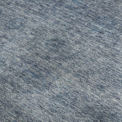 8' X 10' Blue And Silver Abstract Washable Area Rug With UV Protection