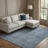 8' X 10' Blue And Silver Abstract Washable Area Rug With UV Protection