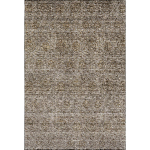8' X 10' Brown And Beige Abstract Washable Area Rug With UV Protection