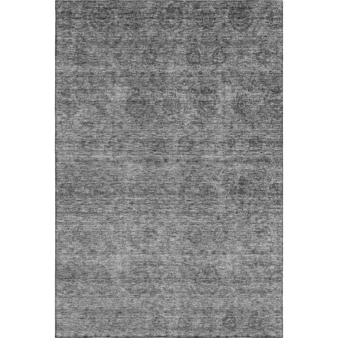8' X 10' Gray And Silver Abstract Washable Area Rug With UV Protection