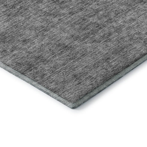 8' X 10' Gray And Silver Abstract Washable Area Rug With UV Protection