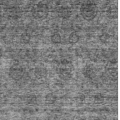 8' X 10' Gray And Silver Abstract Washable Area Rug With UV Protection