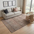 5' X 8' Coral Gray And Silver Striped Washable Area Rug With UV Protection