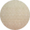 8' Salmon And Beige Geometric Washable Round Rug With UV Protection