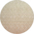 8' Salmon And Beige Geometric Washable Round Rug With UV Protection