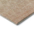 8' Salmon And Beige Geometric Washable Round Rug With UV Protection