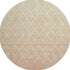 8' Salmon And Beige Geometric Washable Round Rug With UV Protection