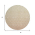8' Salmon And Beige Geometric Washable Round Rug With UV Protection