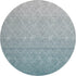 8' Teal And Ivory Geometric Washable Round Rug With UV Protection