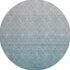8' Teal And Ivory Geometric Washable Round Rug With UV Protection