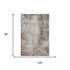 8' X 10' Beige Gray And Copper Abstract Washable Area Rug With UV Protection