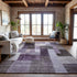 9' X 12' Eggplant Gray And Ivory Geometric Washable Area Rug With UV Protection
