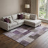 9' X 12' Eggplant Gray And Ivory Geometric Washable Area Rug With UV Protection