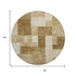 8' Terra Cotta Beige And Copper Geometric Washable Round Rug With UV Protection