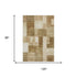 8' X 10' Terra Cotta Beige And Copper Geometric Washable Area Rug With UV Protection