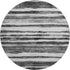 8' Charcoal And Ivory Striped Washable Round Rug With UV Protection