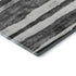 8' Charcoal And Ivory Striped Washable Round Rug With UV Protection