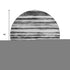 8' Charcoal And Ivory Striped Washable Round Rug With UV Protection