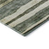 9' X 12' Sage Ivory And Beige Striped Washable Area Rug With UV Protection