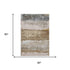 5' X 8' Beige Brown And Gray Abstract Washable Area Rug With UV Protection
